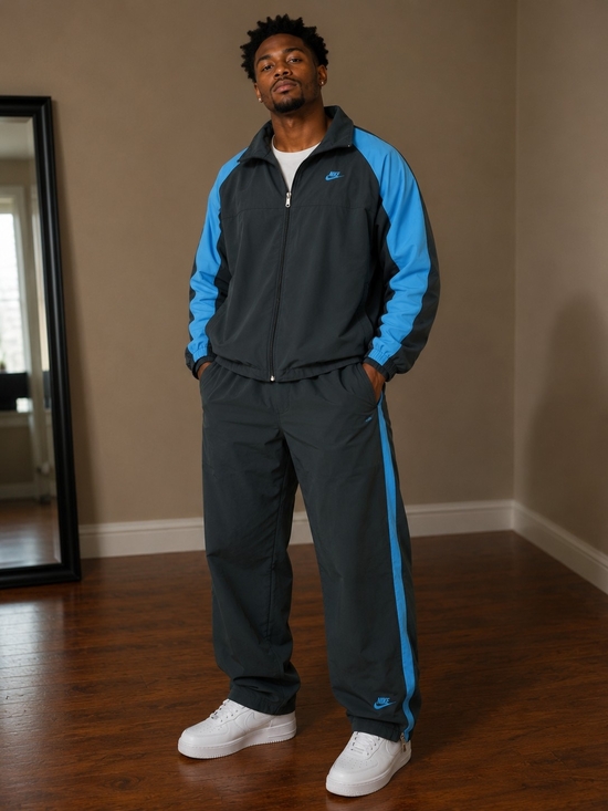 Nike Other - Nike Men's Black & Blue Track Jacket And Pants. Vintage 90s Y2K